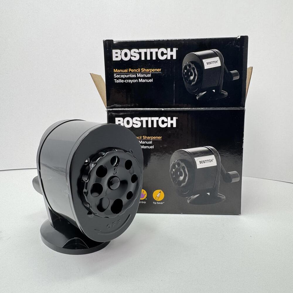 Bostitch Antimicrobial Manual Pencil Sharpener Black NEW School Office Crafting
